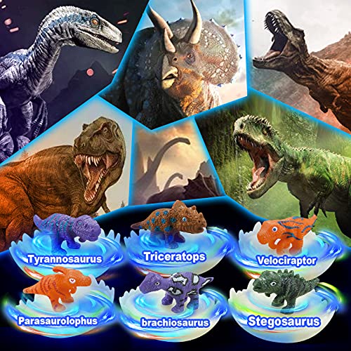 image for Finger Rock Light Up Dinosaur Egg Spinning Tops Dino Eggs Battle Top T