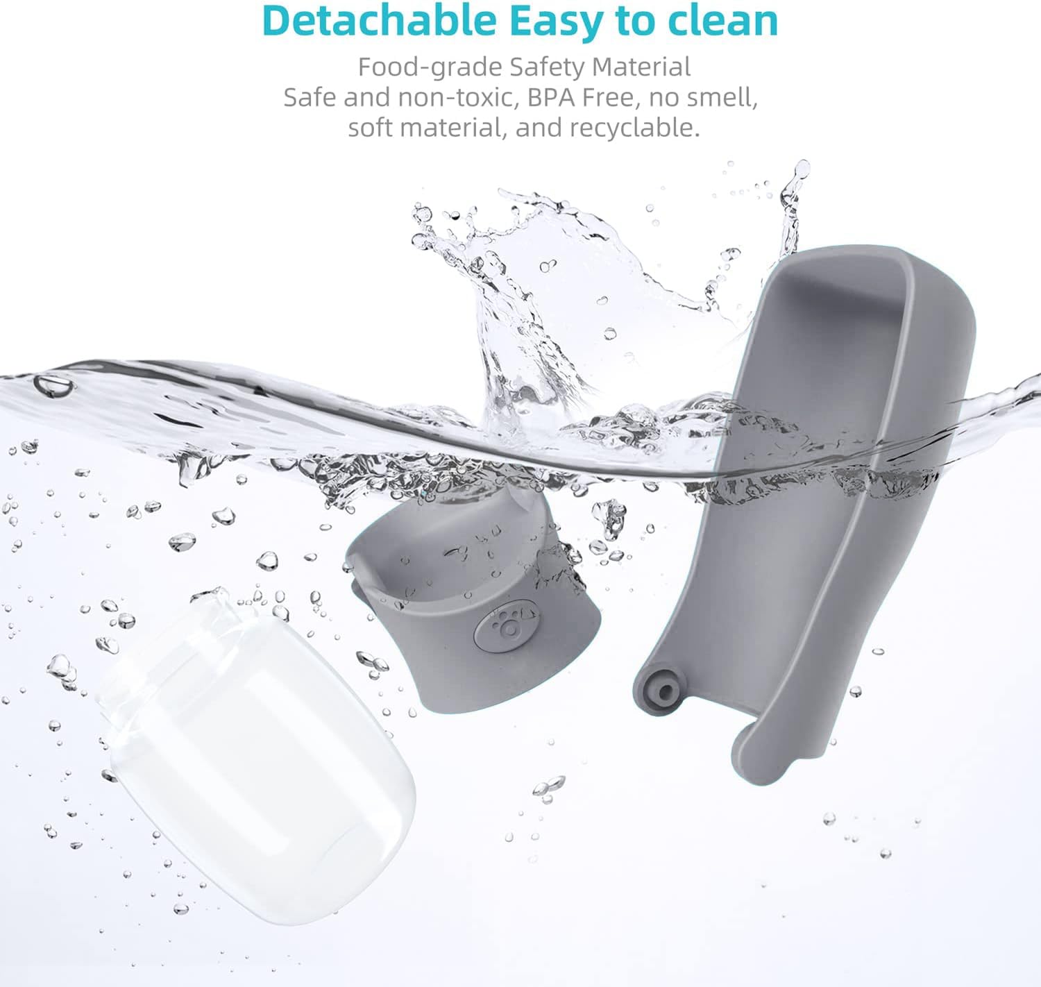 SOICTA Portable Dog Water Bottle for Walking 19 OZ or 12 OZ Portable Pet Water Bottles for Puppy Small Medium Large Dogs Water Dispenser Bowl Dog Accessories(12OZ Grey) - Image 4