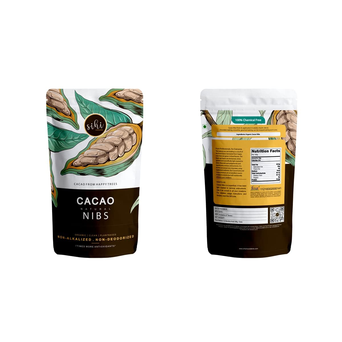Sihi Chocolaterie - Cacao nibs unsweetened organic | Crunchy, freshly roasted | Non alkalized | Best for energy snacking/baking | High in antioxidants | Vegan- 150g (Pack of 1) - Image 6 thumbnail