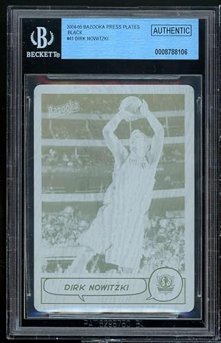 Dirk Nowitzki Card 2004-05 Bazooka Press Plates Black (11) BGS Authentic