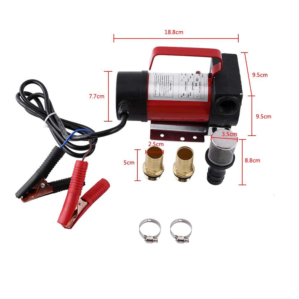 GOTOTOP Pompe Pompe de Transfert, 12V 40L/Min 160W Pompe Carburant Essence Liquide Refuel Transfert Portable pour Voiture/Moto Portable Carburant Essence Liquide