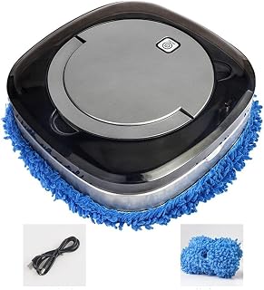 Trapeador robot con base de vaciado automático, 60 minutos de funcionamiento, paño envolvente completo de 360° para limpieza en húmedo y seco, diseño compacto para suelos del hogar y dormitorio (B)