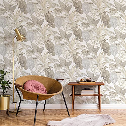 Galerie CM27014 Botanica Bali Foliage Wallpaper, Naturals with Cream Background, 10.05m x 53cm, Natural/ Cream - Image 2