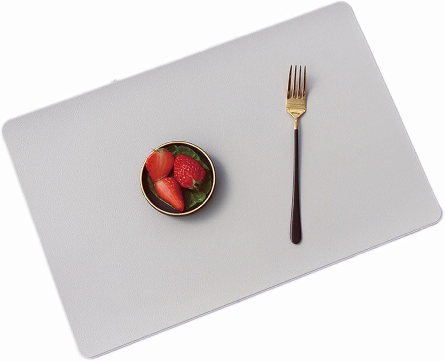 PU Leather Square Placemats Double-Sided Table Mats for Dining Table Washable Anti-Slip Table Pad Mats 테이블매트 Салфетк(YB Grey)