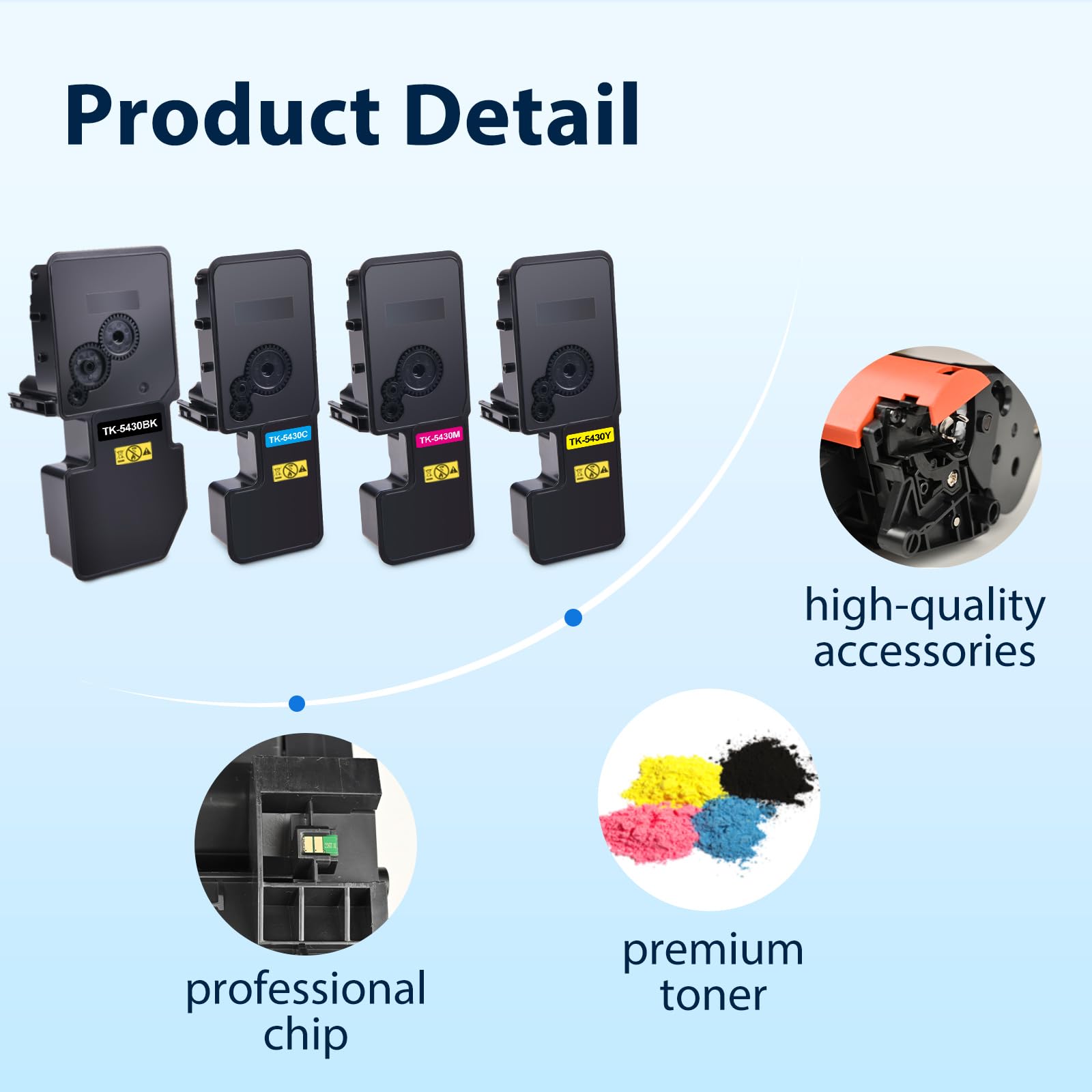 MYCARTRIDGE TK-5430 TK5430 - Cartuccia toner sostitutiva per Kyocera ECOSYS PA2100CWX MA2100CWFX PA2100CX MA2100CFX per Kyocera TK5430 TK-5430 (nero/ciano/magenta/giallo)