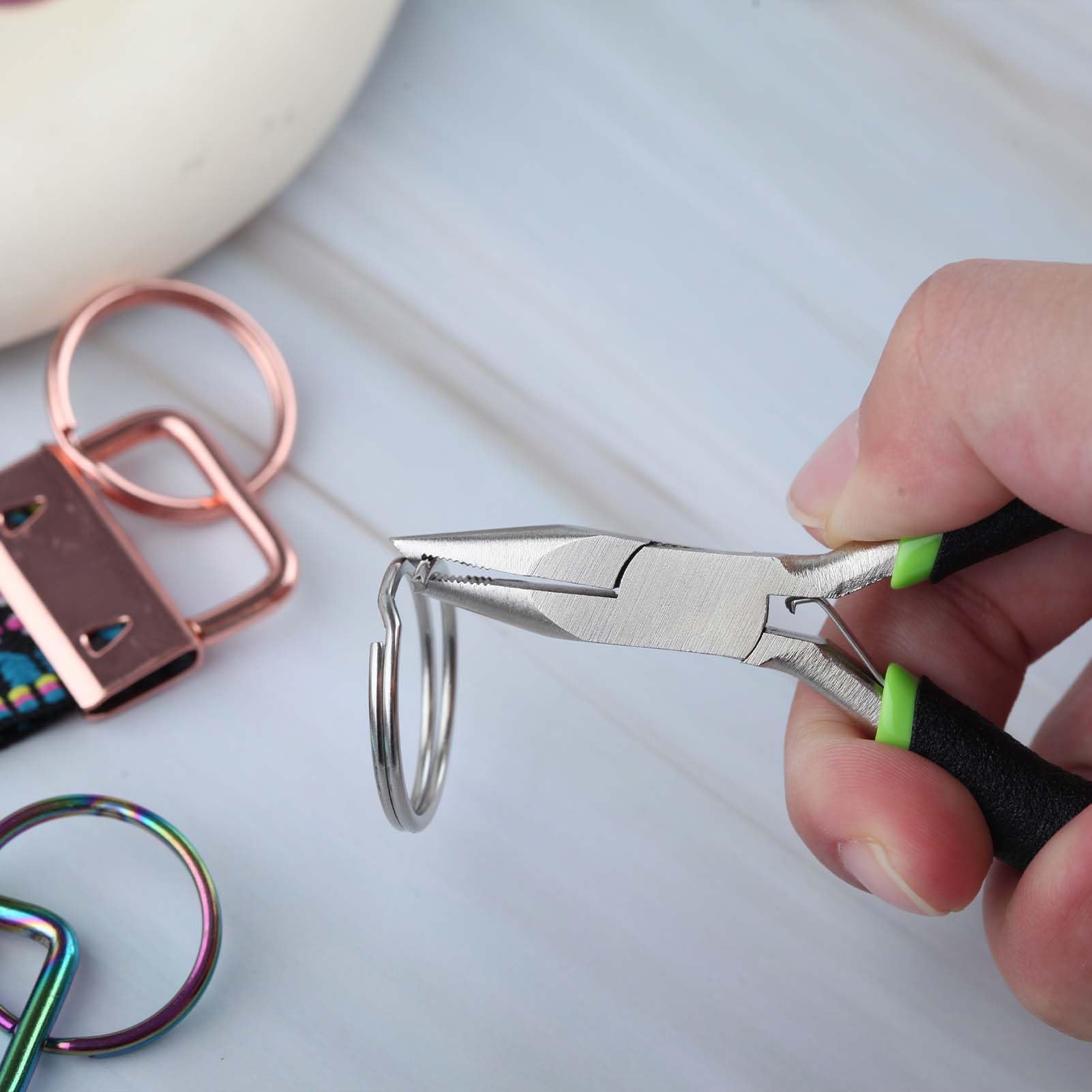 Mini Split Ring Pliers Jewelry Pliers 3" Split Ring Tool Jump Opener Keychain Opening