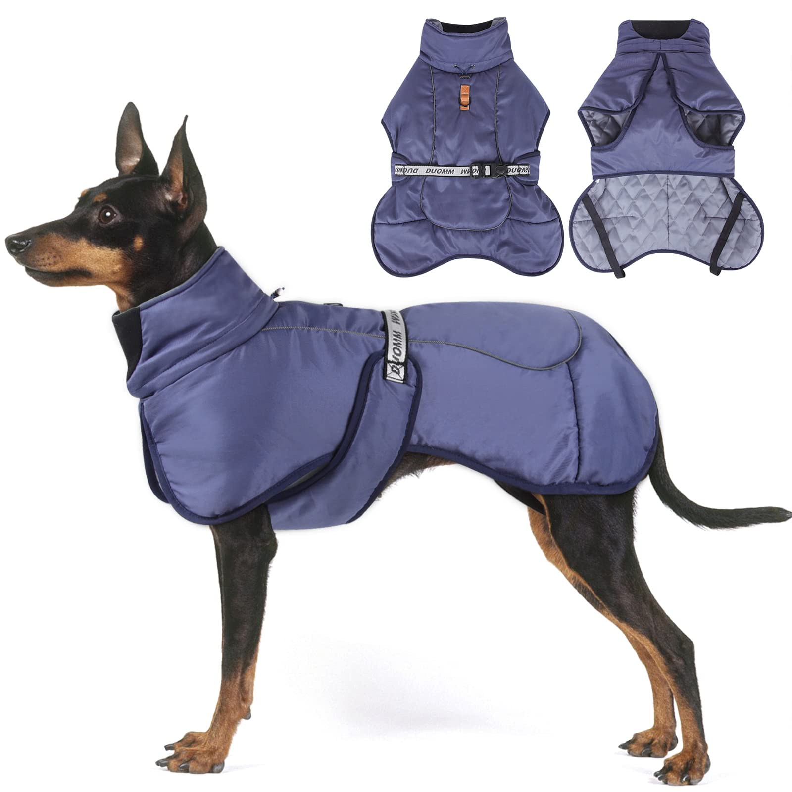 Manteau d'hiver pour chien veste chaude XL bleue parfaite pour les balades sous la neige