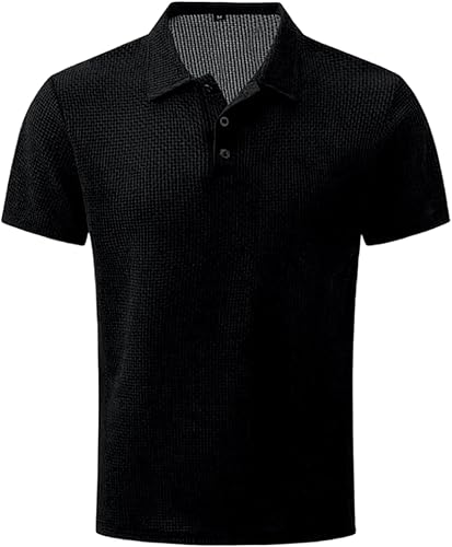 THMENKHT Breeze Polo Shirts for Men Beer Belly Summer Cool Capri Short Sleeve Co
