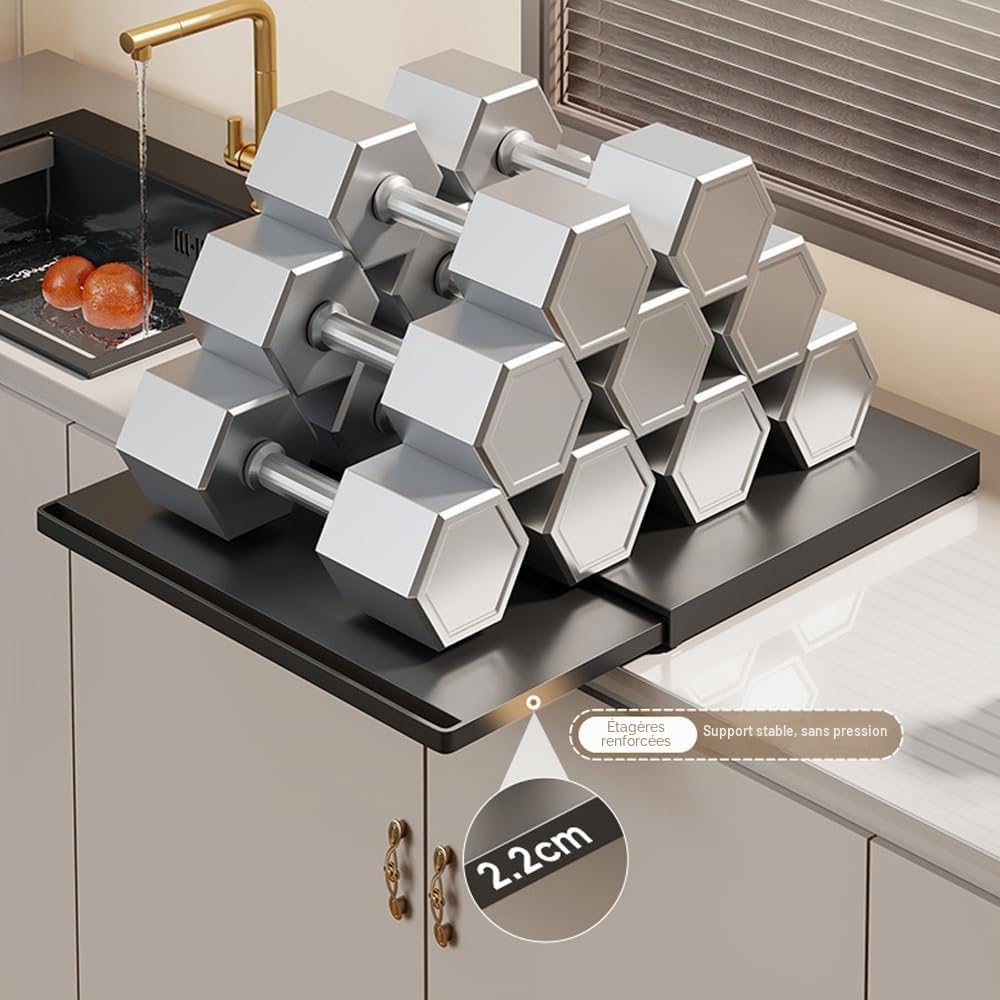 Plateau Coulissant pour Plan de Travail,étagère à Micro-Ondes | avec étagère extensible, étagère de rangement pour micro-ondes, machin
