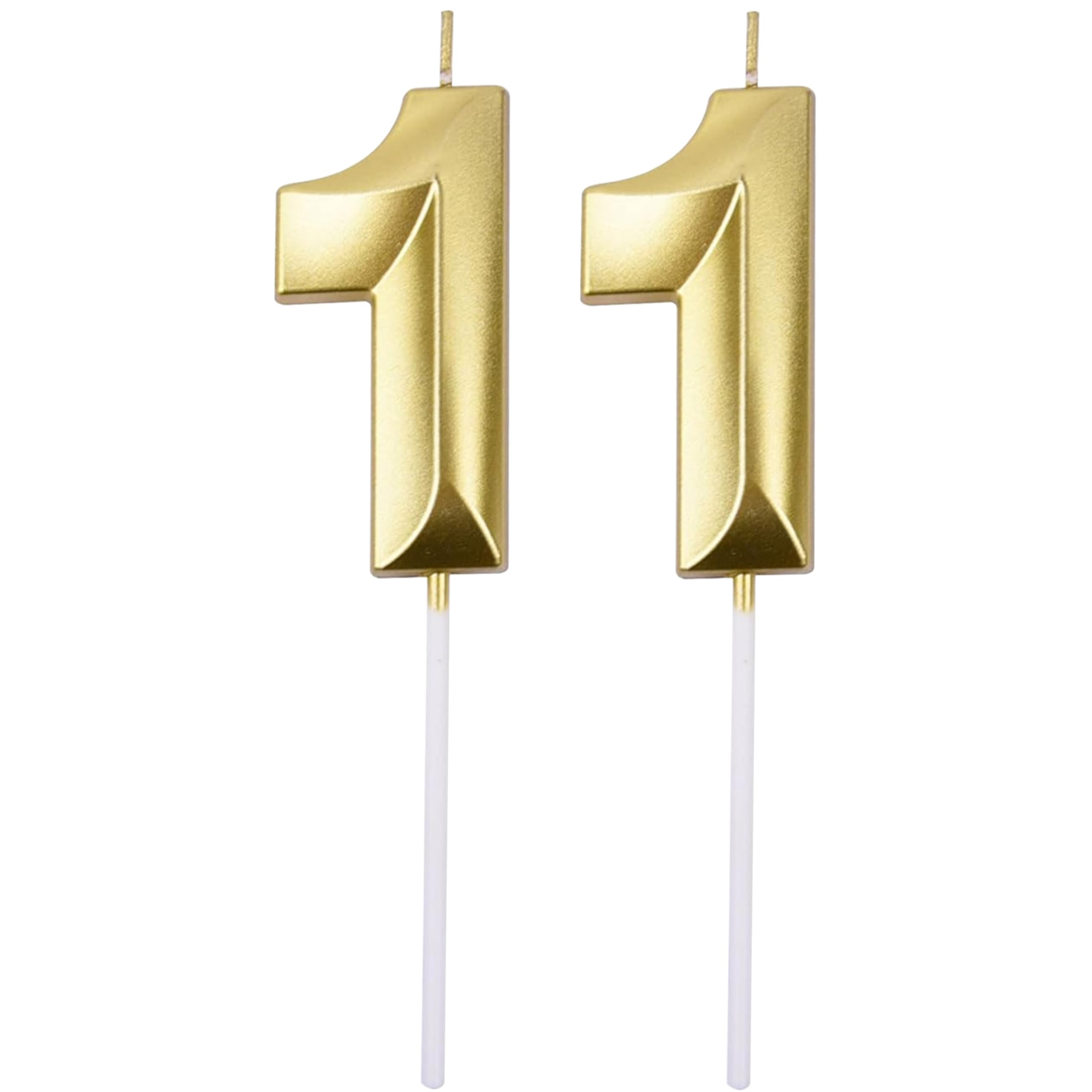 Gold Number 21 Birthday Candle Set - Elegant Cake Decoration -10
