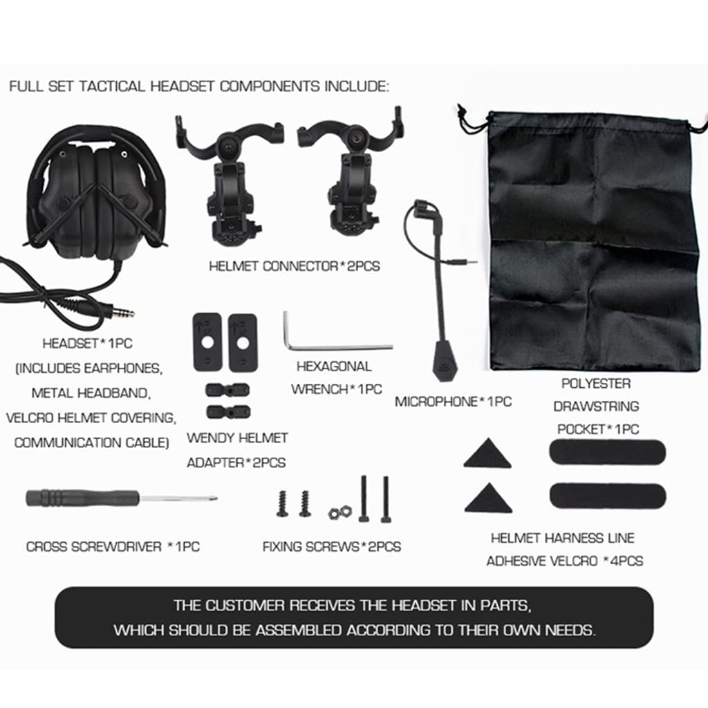 TS TAC-SKY Casco táctico Auriculares de reducción de Ruido de Recogida de protección de Tiro Caza Auriculares tácticos Plegable para Juegos de Paintball al Aire Libre