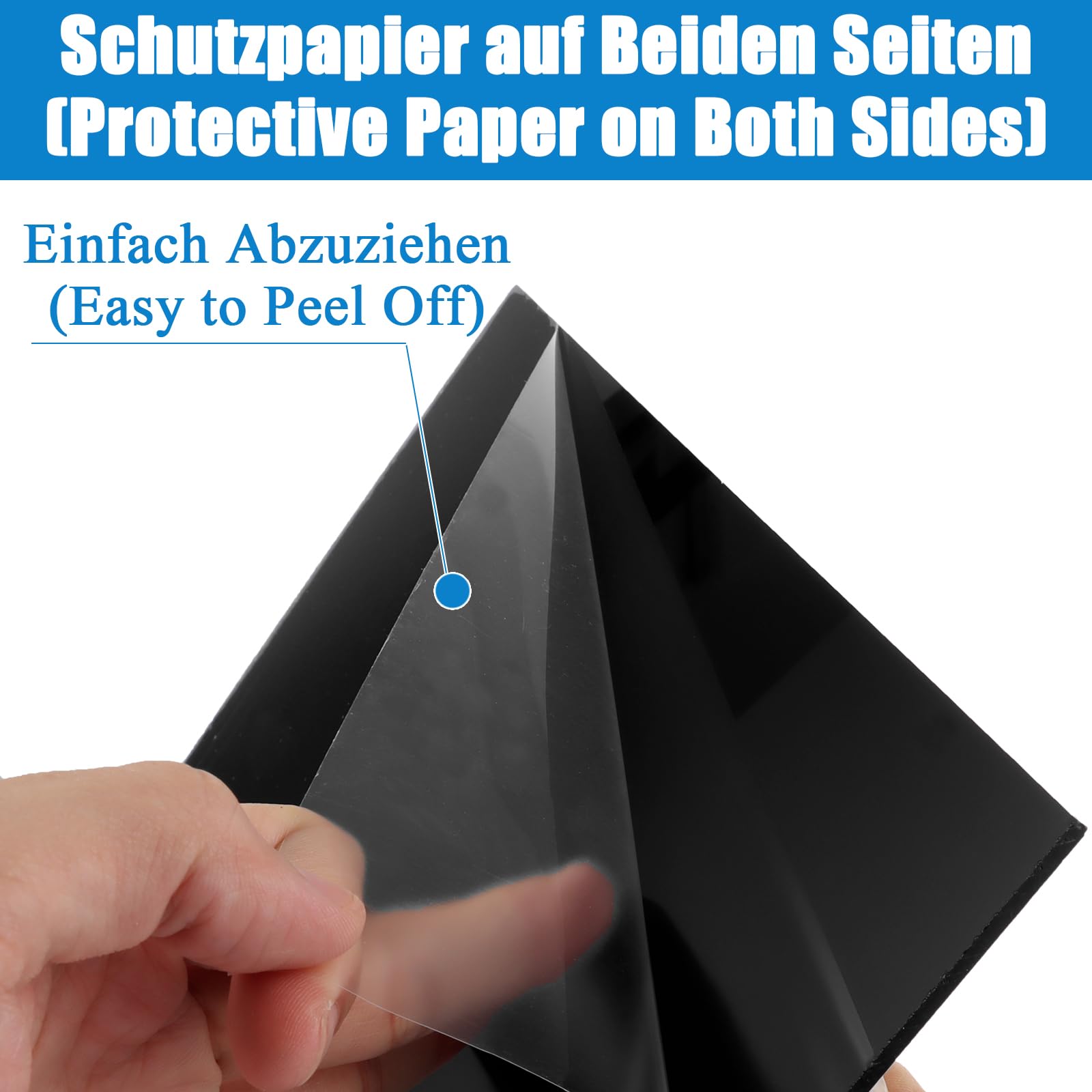 Produktbild von Oungy 4er-Set Acrylplatten A4 Schwarz 3mm – Laserschneidbar, Kratzfest, Perfekt Für DIY & Rahmen