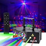 Disco Lights, Ball Party DJ Strobe Light Stage Laser Lights for Parties Support DMX512 and Sound Activated Indoor for Dance Floor Birthday Rave Bar Karaoke KTV Xmas Christmas Wedding Show Club