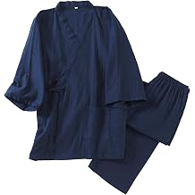 ملابس نوم للرجال 2 قطع مجموعات ملابس نوم Kimono اليابانية ملابس نوم Pjs Set Pajamas
