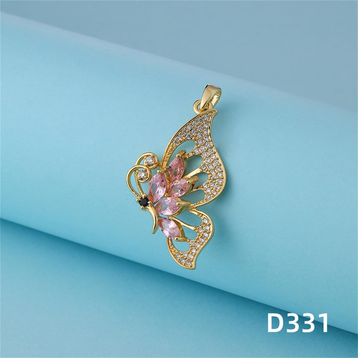 Gold Butterfly Necklace for Women- Dainty Pink Pendant Necklaces Cubic Zirconia Necklace Green Butterfly Jewelry Gifts for Women - Image 6