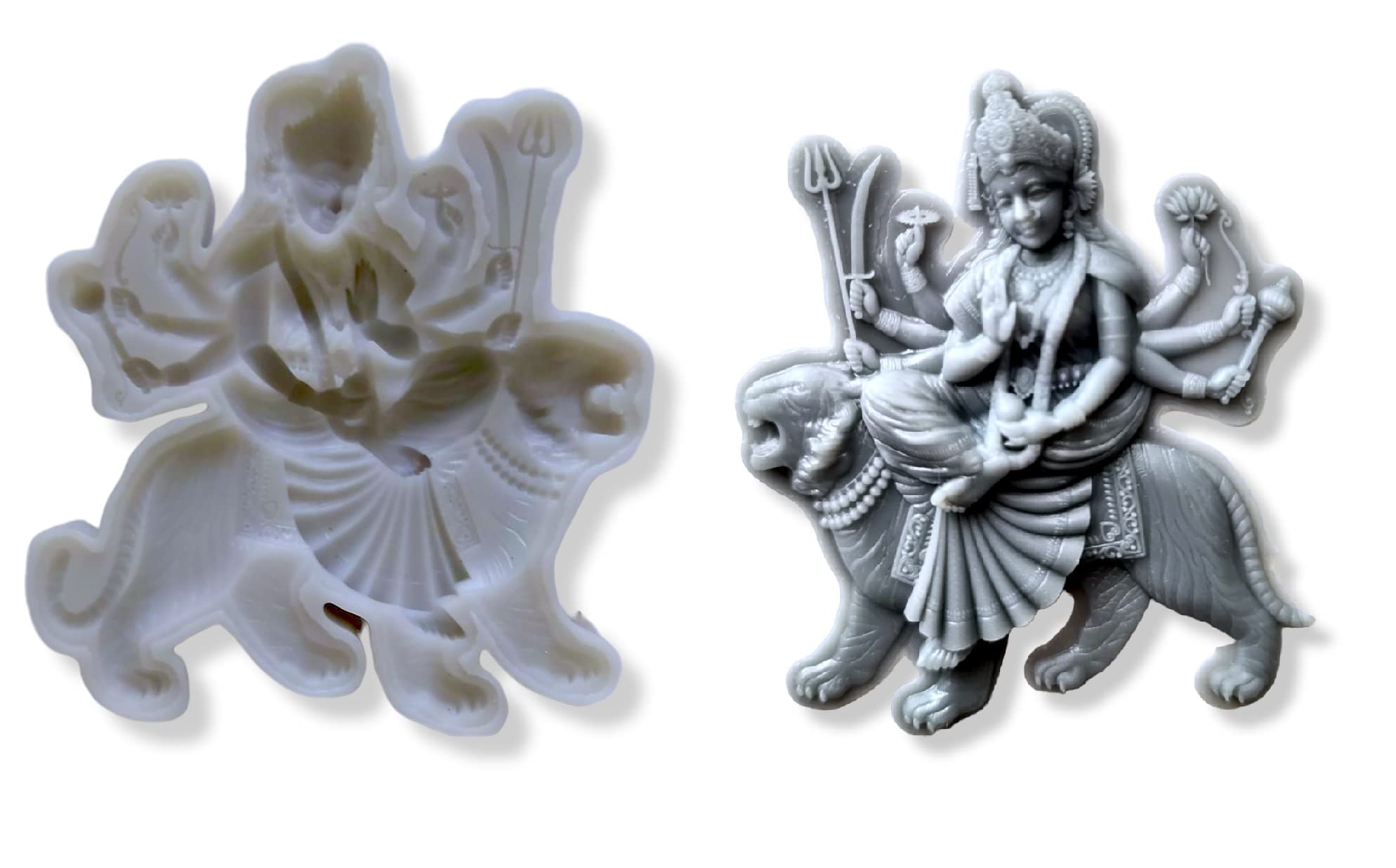 Sherawali Mata Silicone Mold - Hindu Deity Cake Decor -4