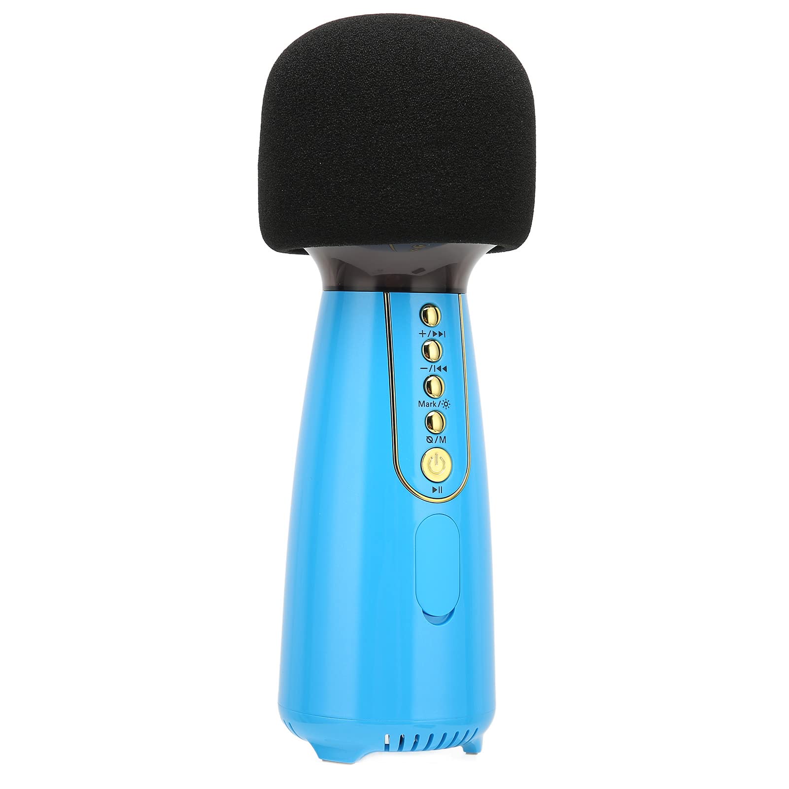 Mikrofon Karaoke, bezprzewodowy mikrofon ręczny Bluetooth, ze światłem LED, 3 sposoby łączenia, 3 warstwy filtrów przeciwhałasowych, wielofunkcyjny mikrofon dla KTV, imprez domowych(Blue)