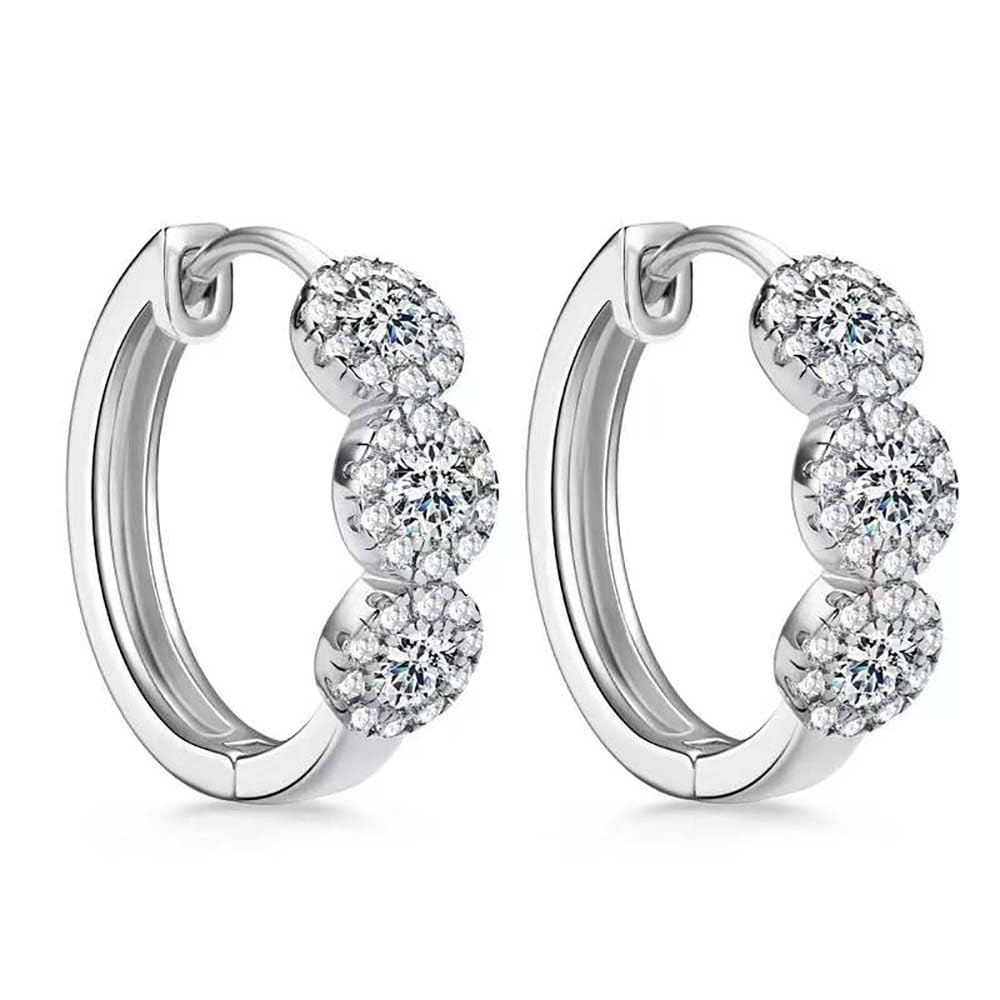 Orecchini a Doppio Cerchio in Argento Sterling, Cerchio Staccabile, a Goccia, per Donne e Ragazze
