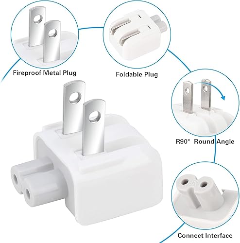 Miniatura 2 de Adaptador de pared para Mac, cable de carga Duckhead de EE. UU., cabezal de pato estándar para MacBook, iBook, iPhone, iPod adaptador de corriente