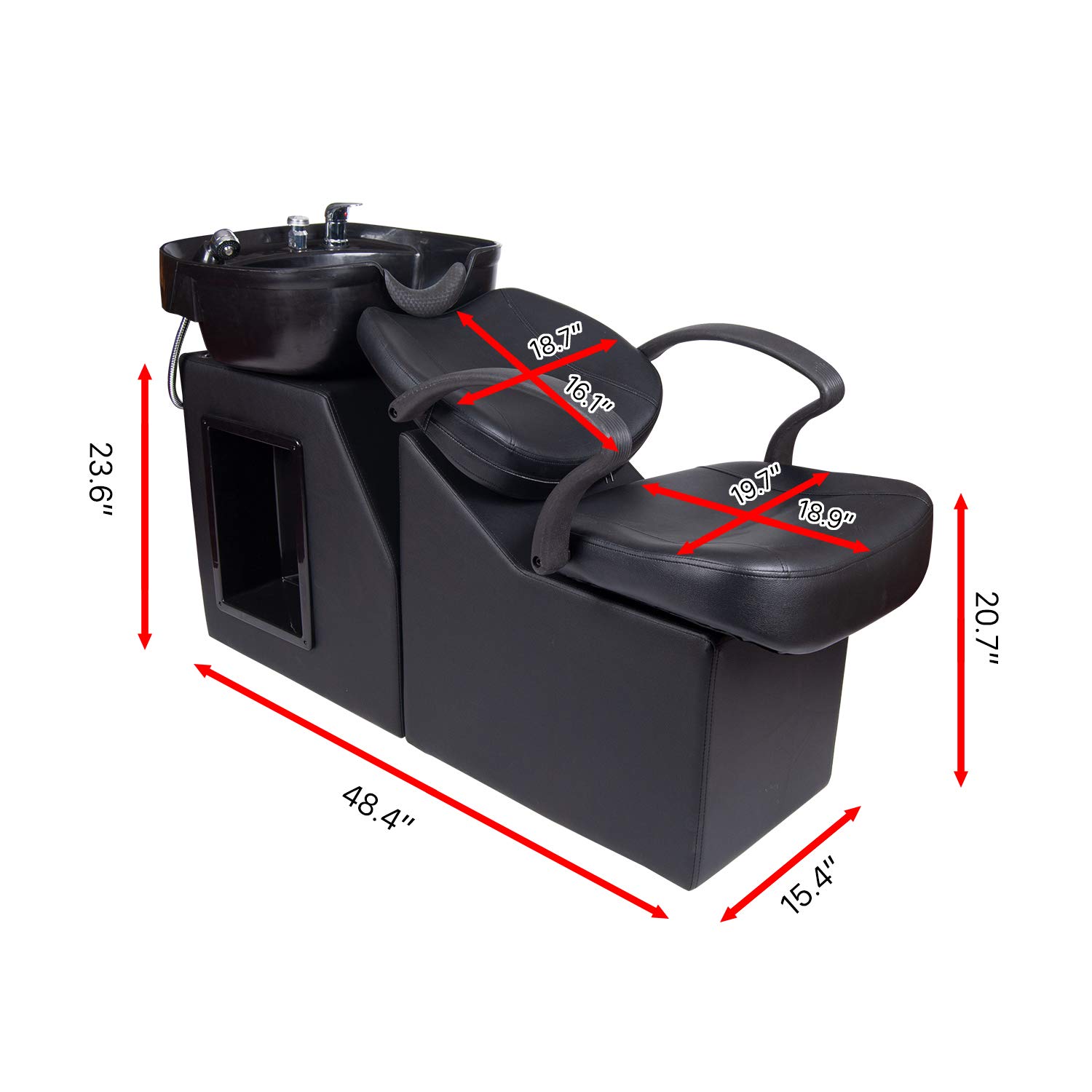 Polar Aurora New Backwash Barber Chair ABS Plastic Shampoo Bowl Sink Unit Station Spa Salon Equipment : Beauty & Personal Care