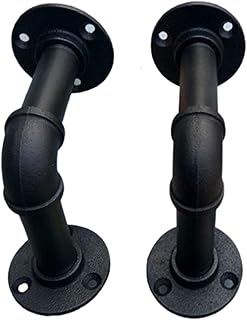 NIANXINN 2 sztuki wsporników do regału w stylu retro, żelazne, dekoracyjne, pływające uchwyty do regału w stylu vintage, kąt 90°, prawy kształt, trójkątny, do regału ściennego, regału na wino (czarny, 2 cm9 x 9 cm)