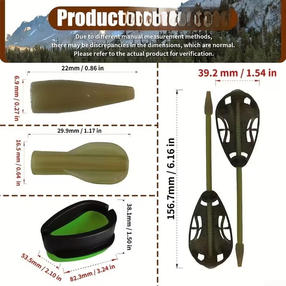 Gabbia per esche da pesca alla carpa, con design in lega di zinco e peso integrato per acqua dolce, verde, 30 g (D)