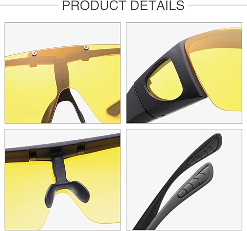 Miniatura 4 de Gafas de conducción de visión nocturna, antirreflejos, ajuste sobre gafas graduadas, gafas de sol polarizadas para mujeres y hombres