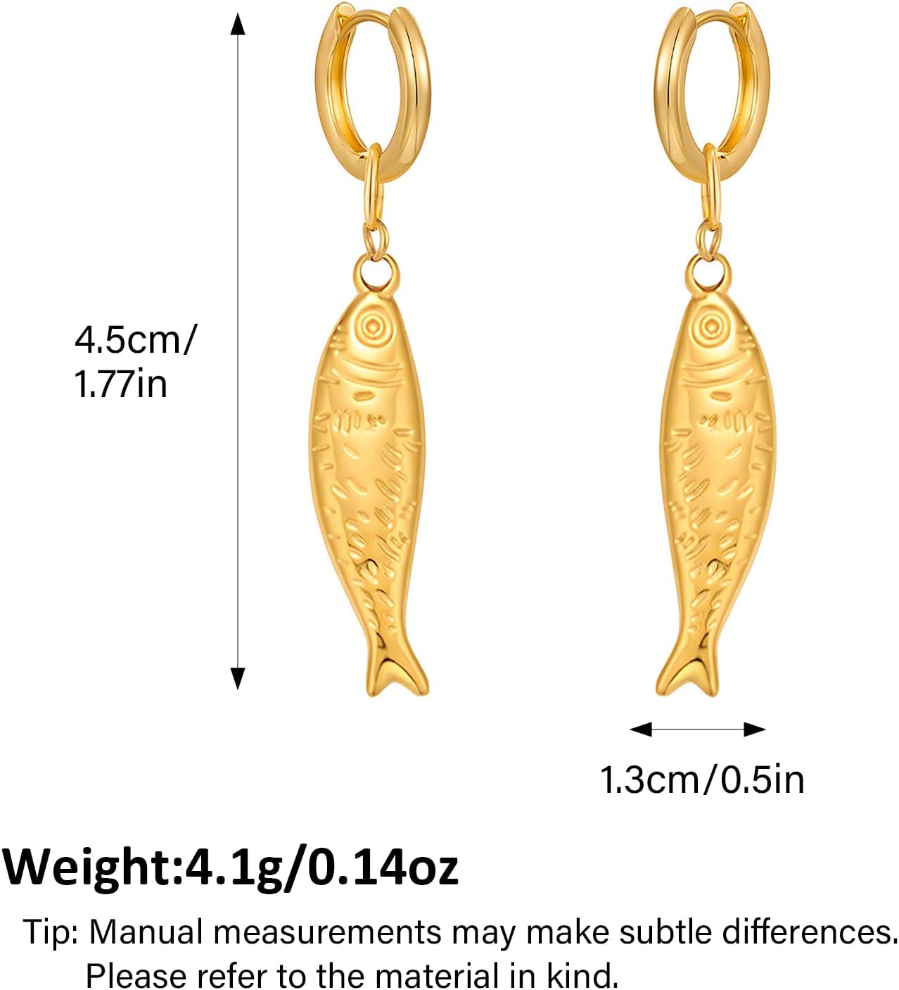 Gold Silver Hoop Earrings for Women Gold Silver Fish Dangle Earring Fashion Beach Jewelry for Women - Image 4