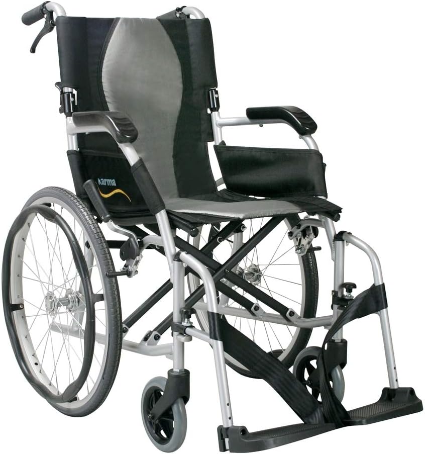 Karma Ergo Lite 2 Ultra Lightweight Folding Self Propel Wheelchair With Brakes.