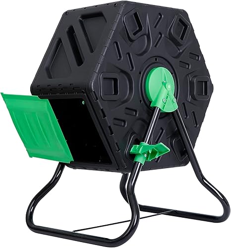 Miniatura 8 de F2C Vaso de compostaje de 37 galones para todas las estaciones, sin BPA, grande, con 2 puertas correderas y marco de acero sólido (18.5 galones)