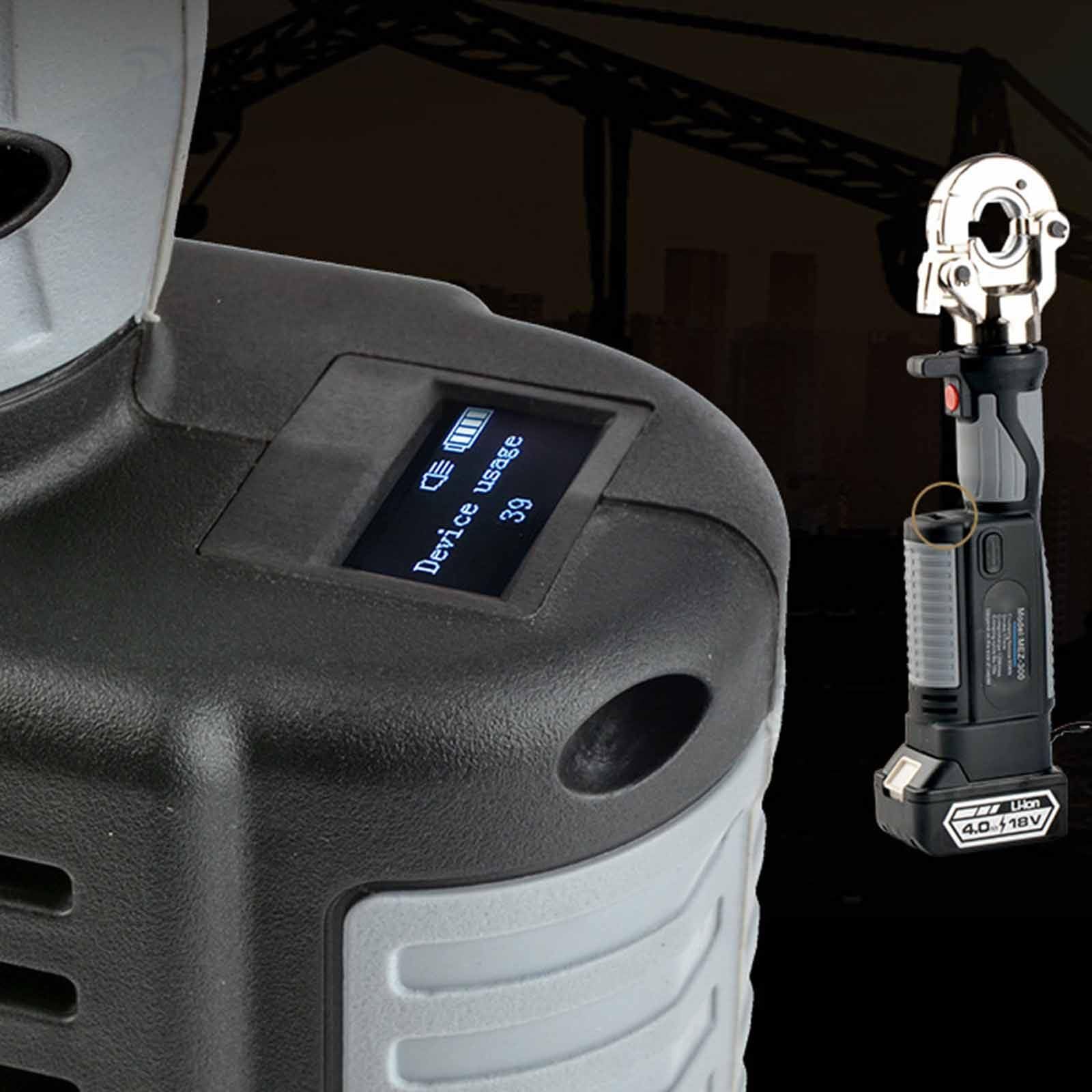 PixCy - Pinza Crimpatrice Idraulica Elettrica 10mm² a 300mm² per Terminali di Cavo - Utensile per Terminali Alimentato a Batteria