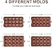 La chat 4 Packs Silicone Molds for Chocolate, Food Grade no-stick Baking, candy and butter Mold with different shape (4 packs different style)