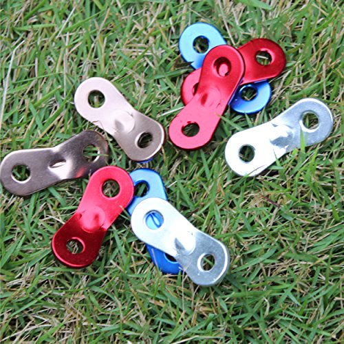 Triwonder Aluminum Alloy Guyline Cord Adjuster Tent Tensioners Rope Adjuster For Tent Hiking Camping (Red (2 Holes) - 12 Pack) #TOP5