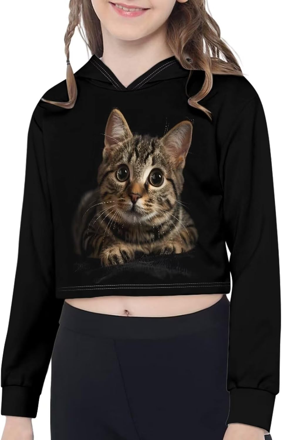 DISNIMO Girls Crop Top Hoodies Size 5-14 Kids Youth Long Sleeve Hoodie Hooded Sweatshirt Pullover - Image 5