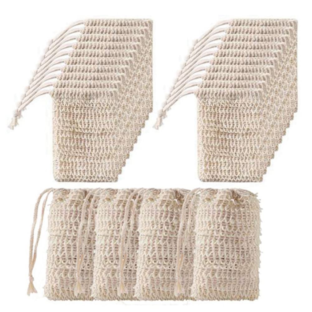 250 bolsas de jabón de sisal natural para ducha, baño, bolsa de jabón exfoliante