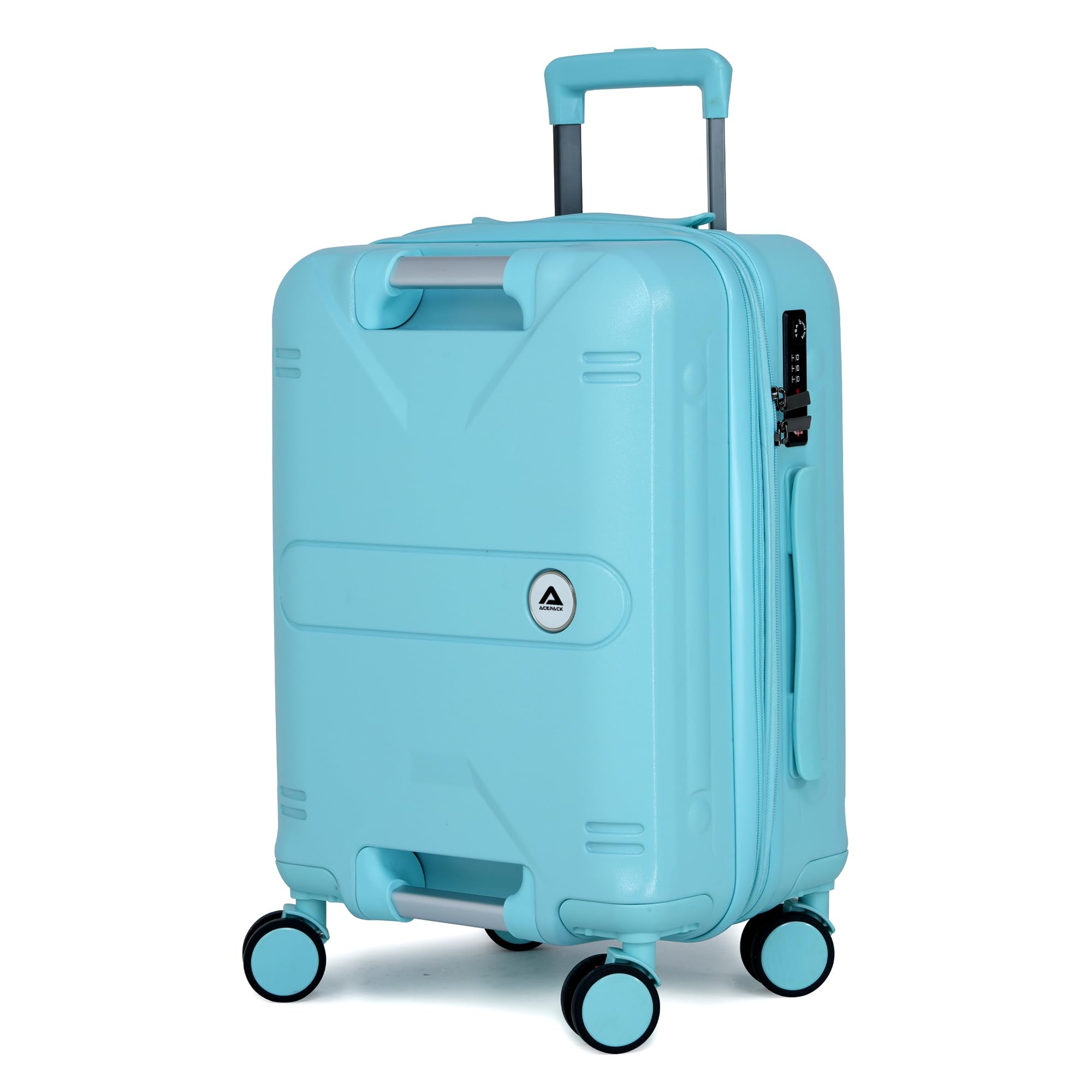 Luxe Romero Small Carry-On Polycarbonate Hard Shell Luggage with TSA Lock, Lightweight Trolley Suitcase with Double Spinner Wheels, 5-Year International Warranty (20,Turquoise)