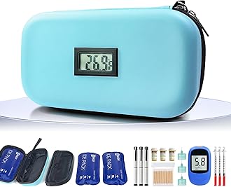 TSA Approved Insulin Cooler Travel Case Medication Cooler for Travel with Thermometer Temperature Display Diabetic Medication Organizer Medical Travel Cooler Bag with 2 Ice Pack (Light Blue)
