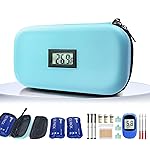 Gosemai TSA Approved Insulin Cooler Travel Case Medication Cooler for Travel with Thermometer Temperature Display Diabetic Medication Organizer Medical Travel Cooler Bag with 2 Ice Pack (Light Blue)
