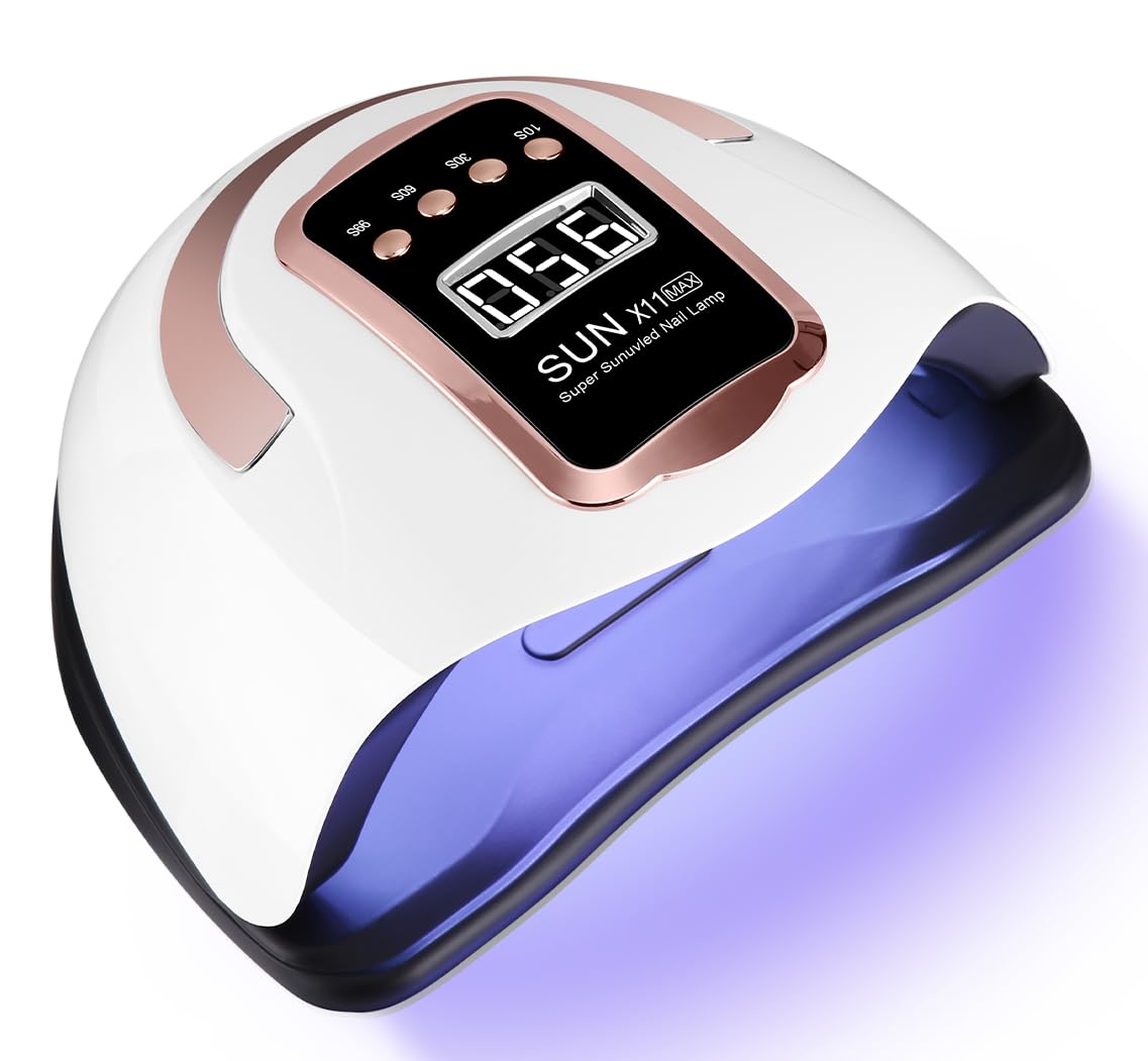 Zawaer Lámpara de Uñas LED UV, 280W 66PCS Lámparas Profesional Rápido Uñas Secador, Con Sensor Automático y Pantalla LCD con 4 Temporizador para Manicura/Pedicure Nail Art en el Hogar y el Salón