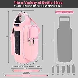 icolor Magnetic Gym Bag Water Bottle Carrier Holder with Phone Pockets & Shoulder Strap,5 Built-in Magnets Gym Bottle Pouch Sleeve,Magnetic Bag Gym Accessories Organizer for Men Women
