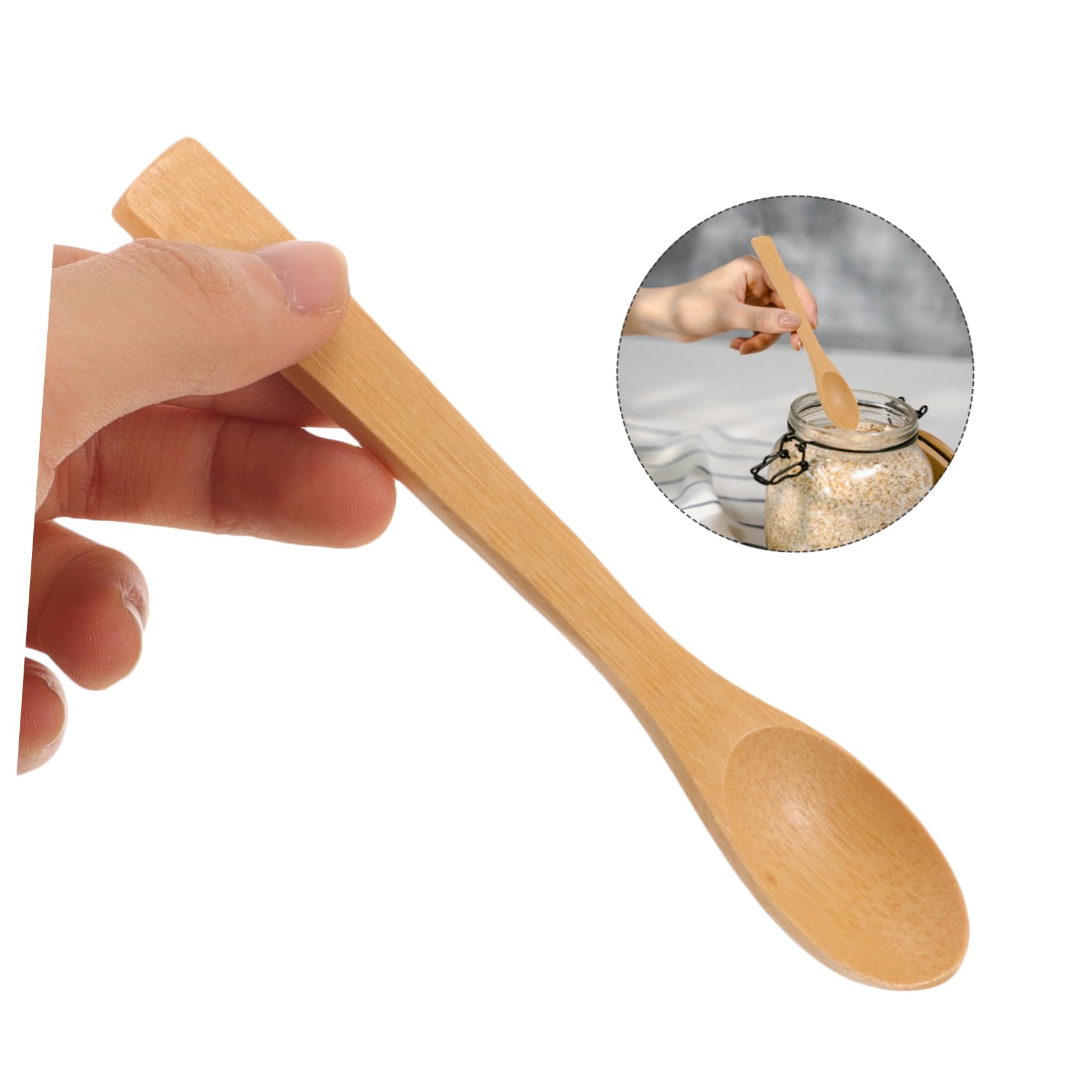 24 Pcs Bamboo Honey Spoon Coffee Stirring Spoon Mixing Spoon Dessert Spoons Milk Spoon Food Spoon Household Spoons Small Spoon Salt Spoon Jam Spoon Kitchen Stirring Spoon