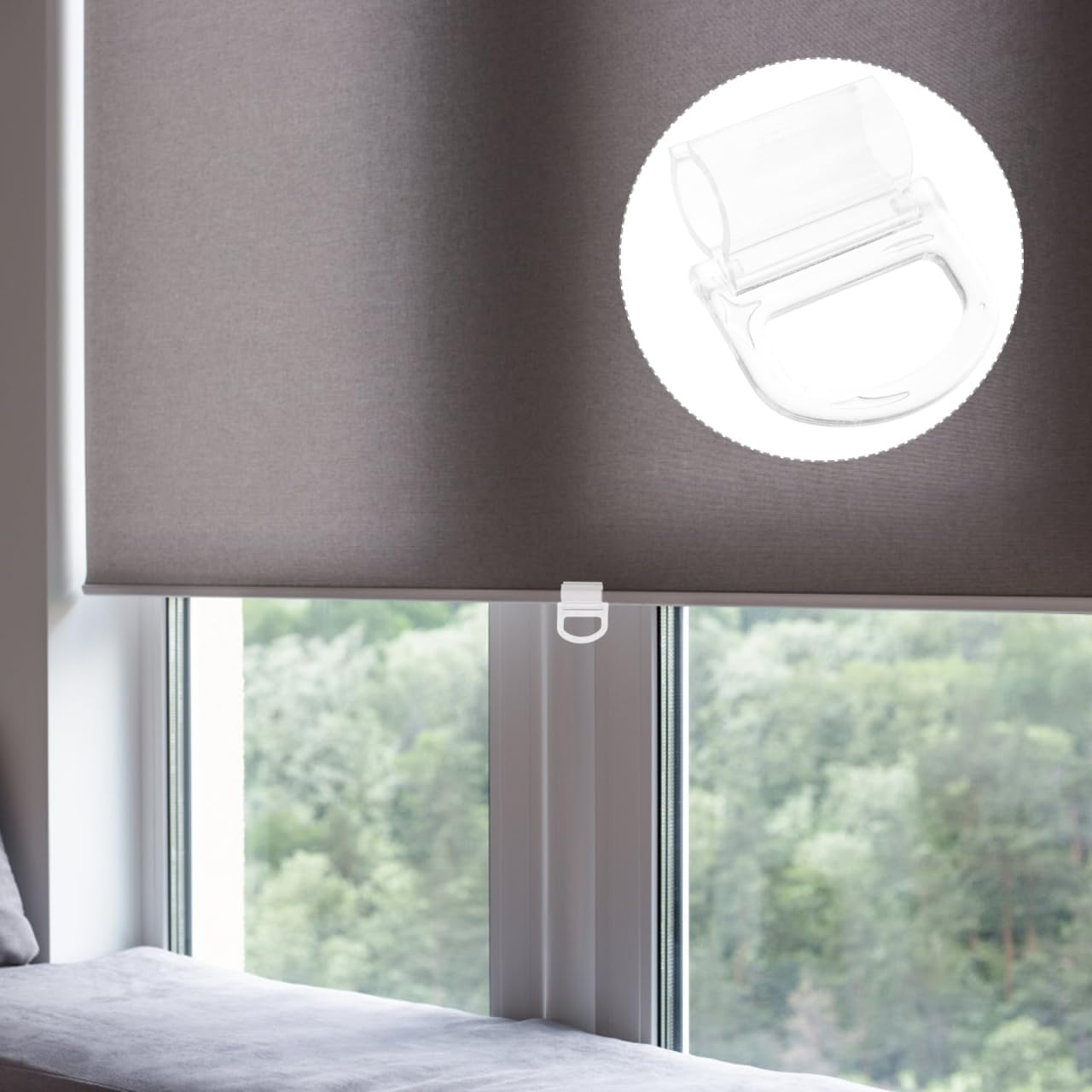 10pcs Window Shade Pulls for Roller Shades Clear Plastic Roller Shade Pull Down Clip for Home Rv Rolling Curtain Accessories, 2.16X1.77X0.74 inch