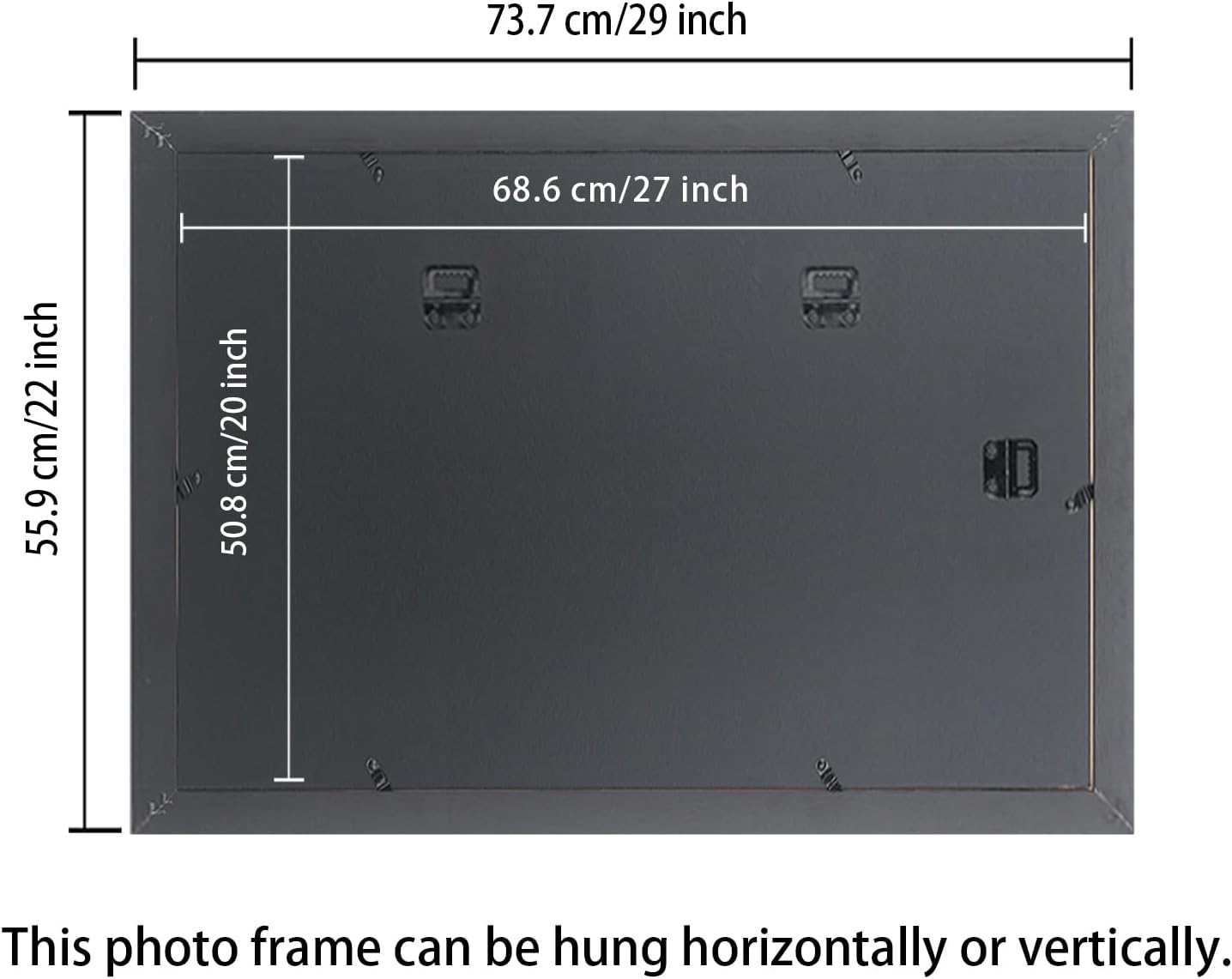 20x27 Panoramic Picture Frames Solid Wood ,With White Mat ,Fit 17x24 inch Photos with Mat or 20x27 without Mat，Poster Frame 20x27Photo Frames Family Wall 17x24 Picture Frame Black (L23B2027W1724)