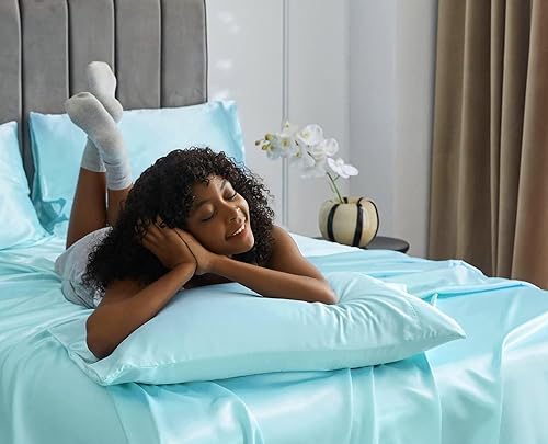 Miniatura 3 de Juego de edredón ultrasuave de 7 piezas de satén sedoso de 500 GSM para todas las estaciones (edredón + sábana bajera de 15 pulgadas + plano + 4