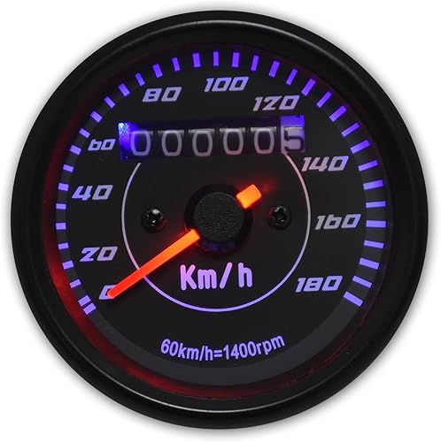 Miniatura 3 de 0052 Universal Mini Motocicleta Velocímetro Cuentakilómetros Aluminio 60MM2.56IN para Honda Yamaha Suzuki Kawasaki Negro