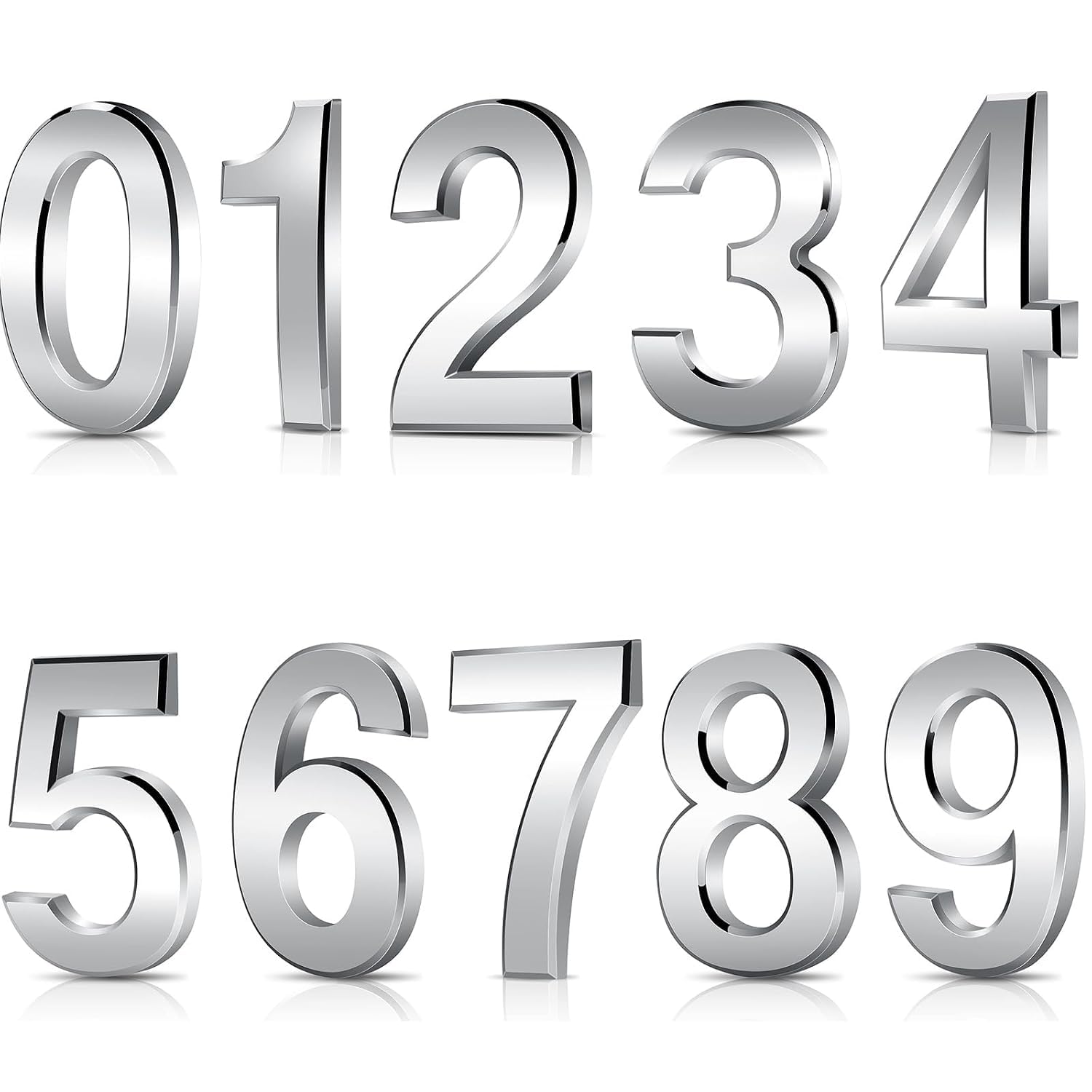 10 Pieces Mailbox Numbers for House Outside 0-9 Door Room Signs Self Adhesive Address Number Sticker for Office Wall Apartment Decorative (SILVER)-image-18