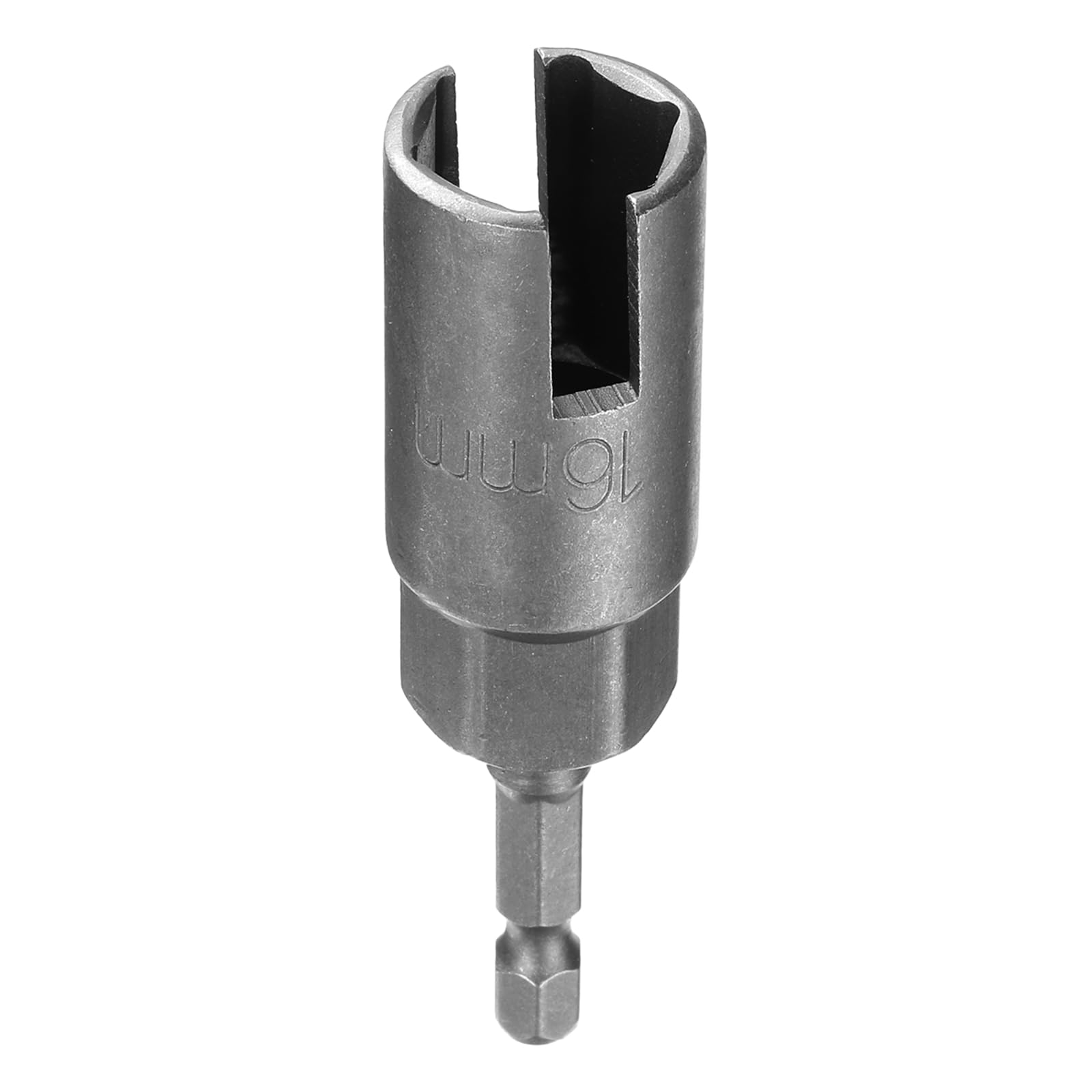 sourcing map H16 Wing Nut Driver 16mm Metric 6-Point Socket 1/4" Hex Shank Power Deep Slot Wing Nut Drill Bit CR-V Steel Wrench Impact Driver Tool for Panel Nuts Bolts Screw Eyes
