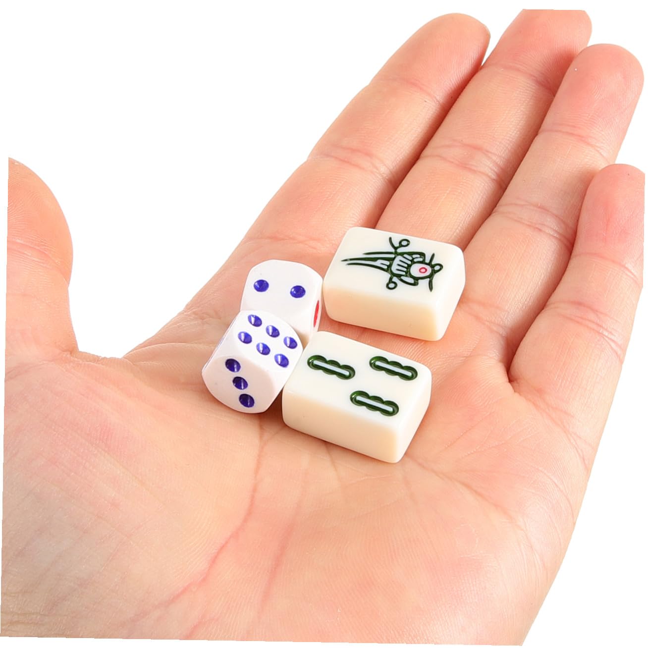 Generisch Kleiner Mahjong Satz Tragbar Weiß aus Melamin und PVC für Zuhause