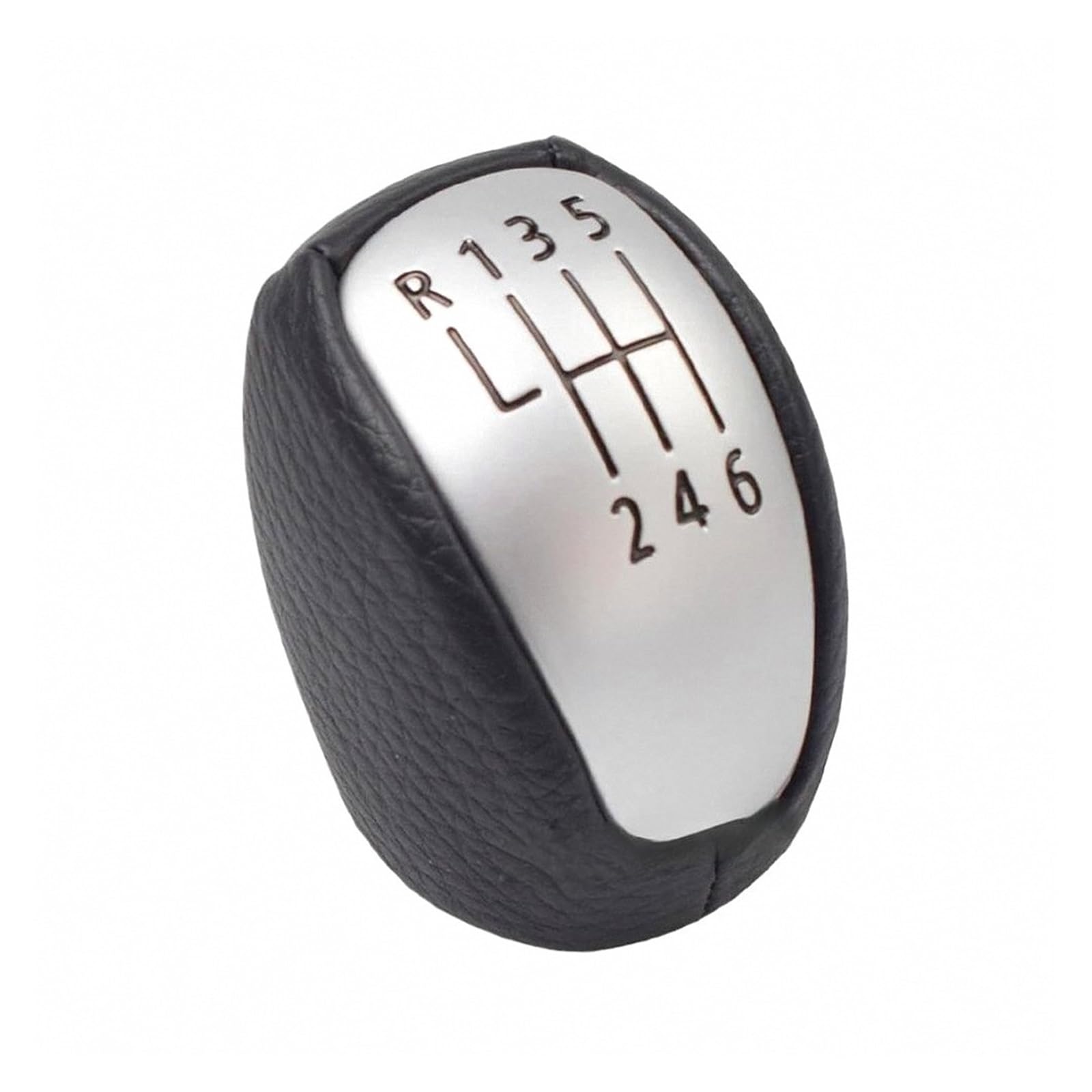 Jsyalmslw 6R Speed Shift Knob For Laguna Mk3 2007-2014 Black/Silver Stylish