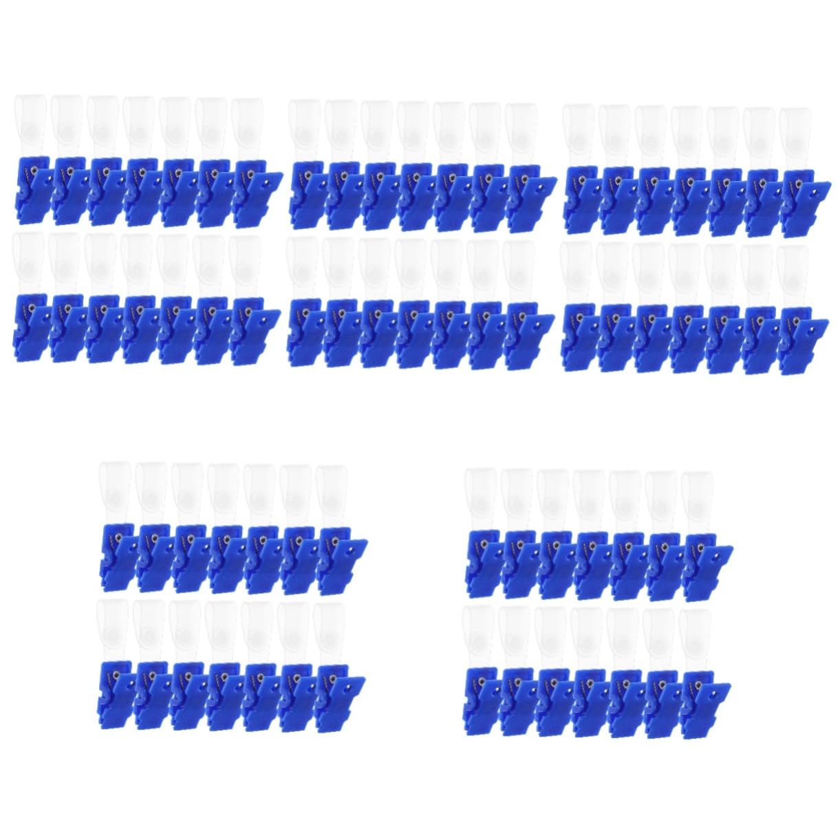 HOMSFOU 5 Ensembles Clip De Support De Carte À Nez Clé Plusieurs Agrafe Plat Insignes Clips Pour Badge De Travail Clips De Badge Avec Sangles Clips Porte-nom Plastique Bleu 100 Pièces * 5